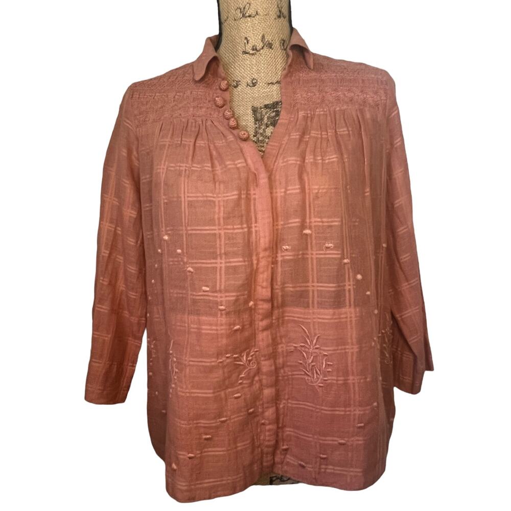 Anthro Vanessa Virginia Edisto Dusty Rose Top Sz 0
